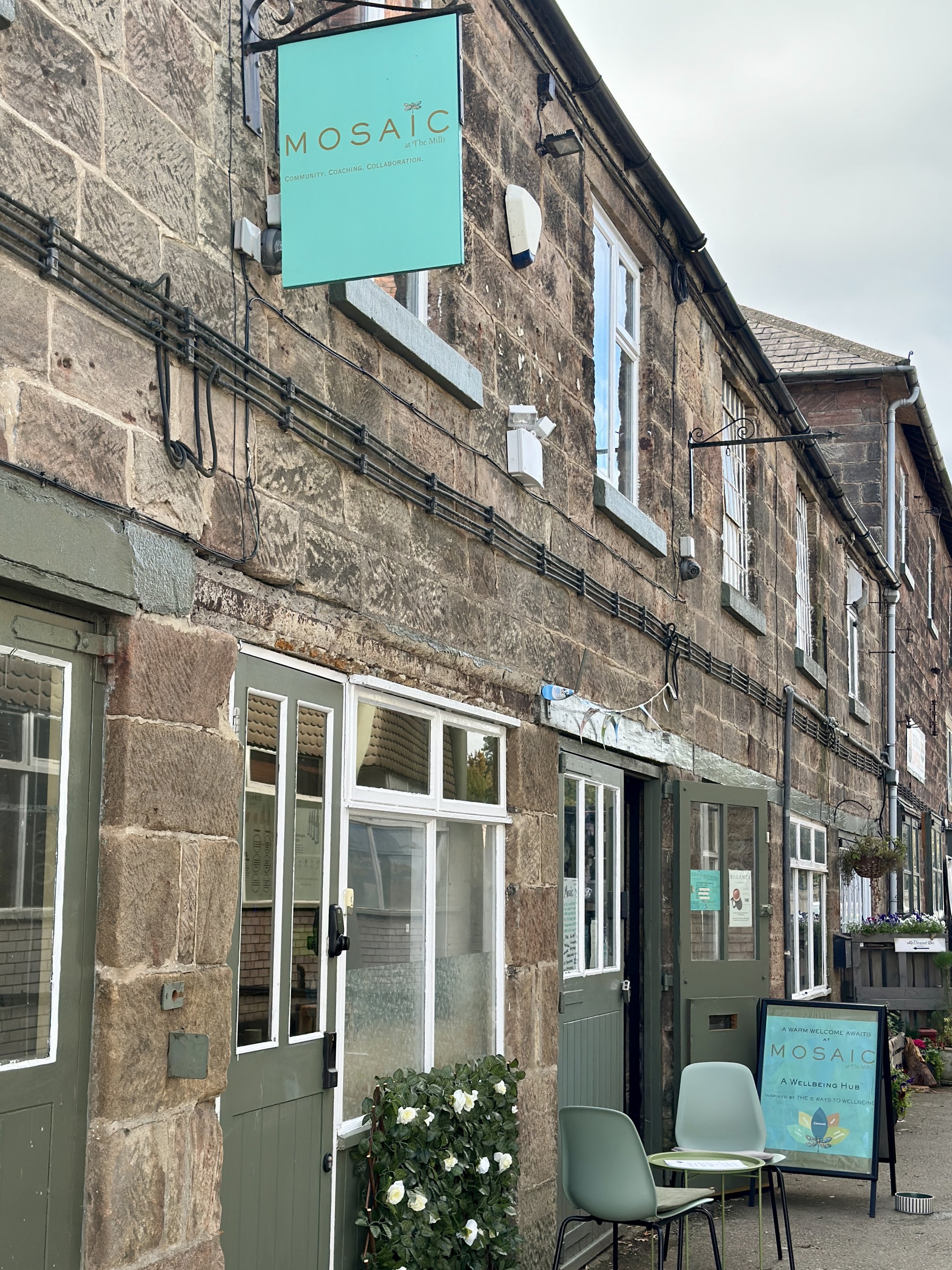 The exterior of Mosaic at The Mills, where the Compassionate Grievers Club is held each Tuesday evening @Jules Lowe Counselling Grief Support Grief Therapist Grief Counsellor