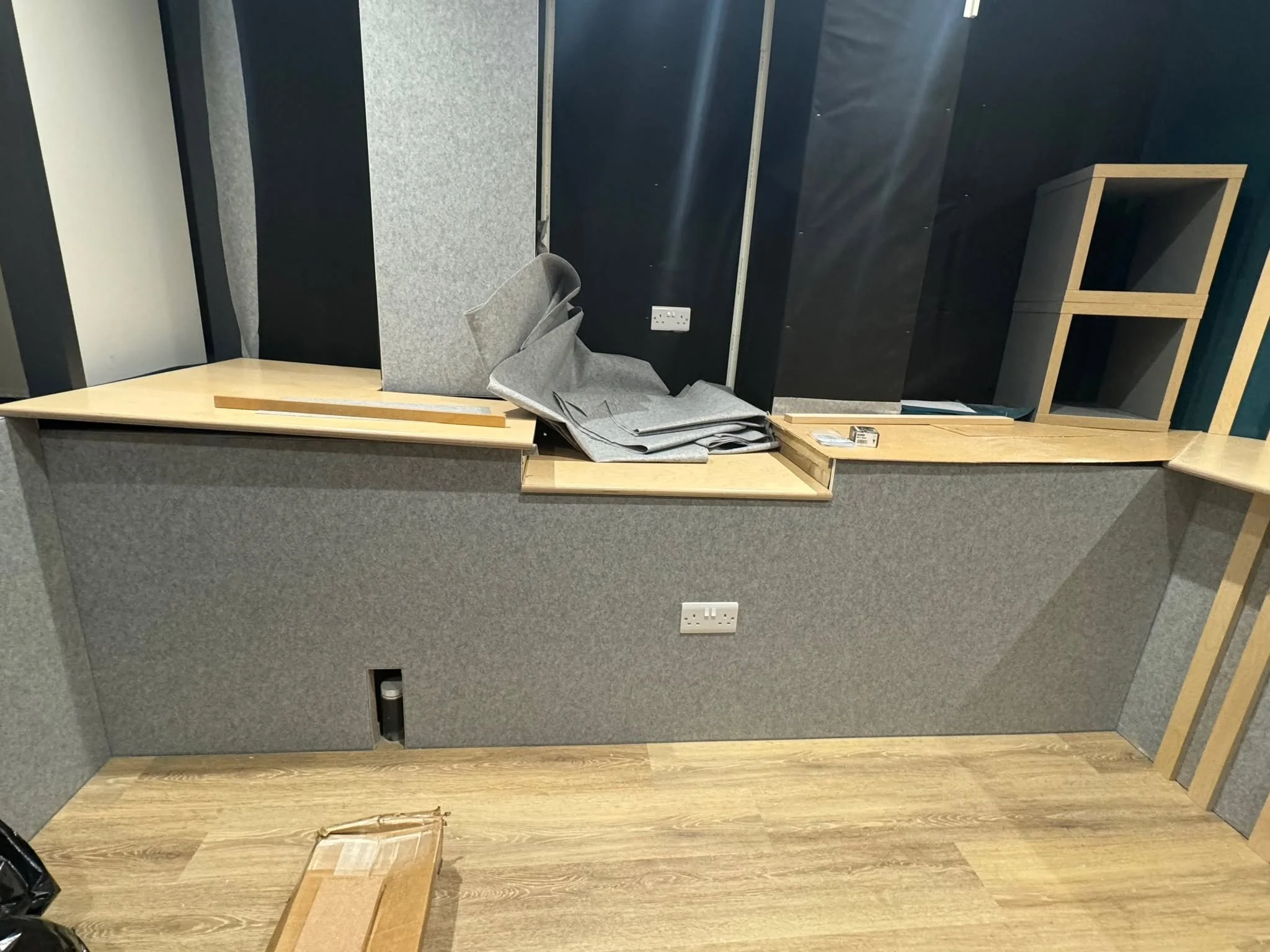 Here's a pic from halfway through a  project a while ago that  started as an unused room that has now become a fully functional workspace and studio designed to make working from home just as productive (and distraction-free) as being in the office.