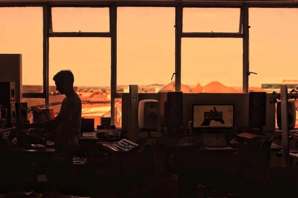 This photo was taken back when Giraffe Audio was based at the Big Peg in Birmingham&rsquo;s Jewellery Quarter.

At that point, the vast majority of our work centred around sourcing and supplying the right equipment for people. We were very much groun