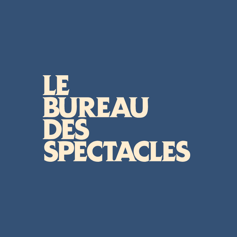 Logo avec le texte 'Le Bureau Des Spectacles' en blanc sur fond bleu