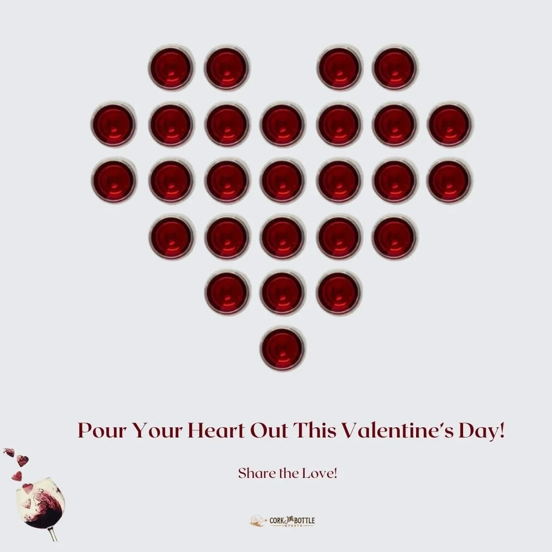 π·β€οΈLove is like a fine wine—rich, timeless, and best when shared.
 π«°This Valentine’s Day, let Cork and Bottle Imports be part of your special moments with the perfect bottle for romance.
For a cozy night in: A velvety red to pair with