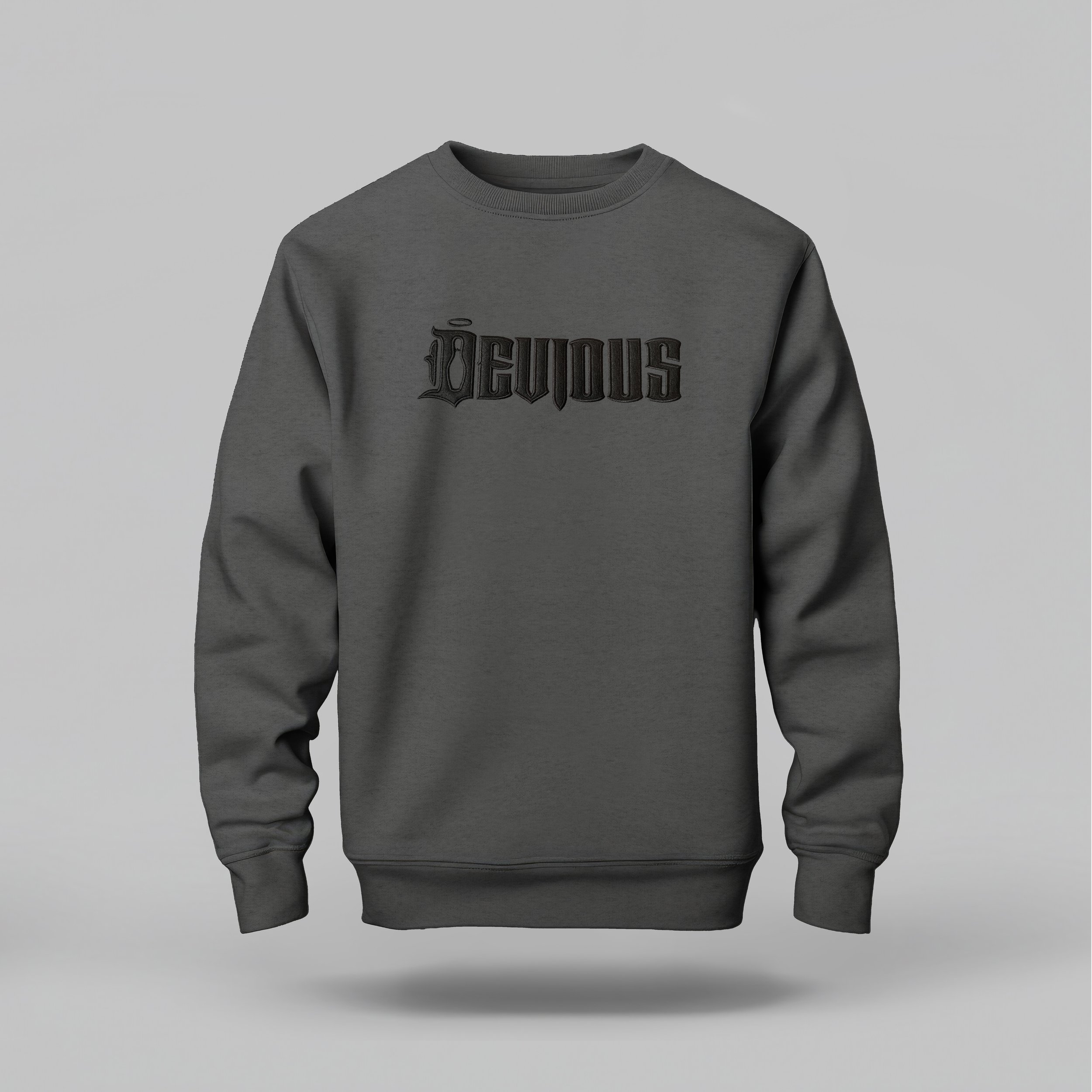 Devious Logo_Type_Crewneck_Sweatshirt_Heather_Charcoal.jpg