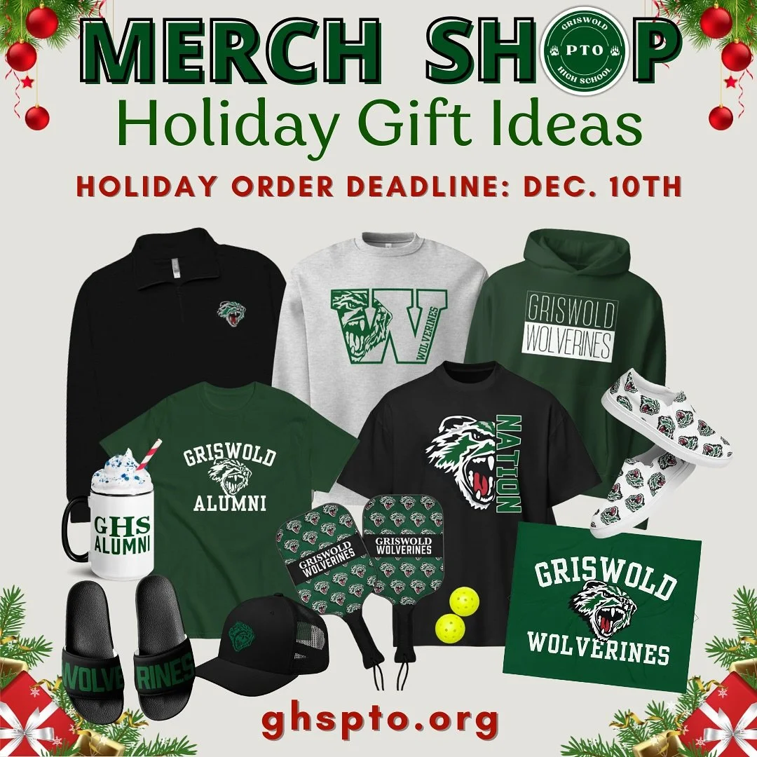 Looking for the perfect holiday gift? 🎁 The GHS PTO Merch Shop has something for everyone on your list: students, alumni, staff, parents, and every Wolverine fan in between!
From cozy hoodies and blankets to custom shoes, pickleball paddles, mugs, h
