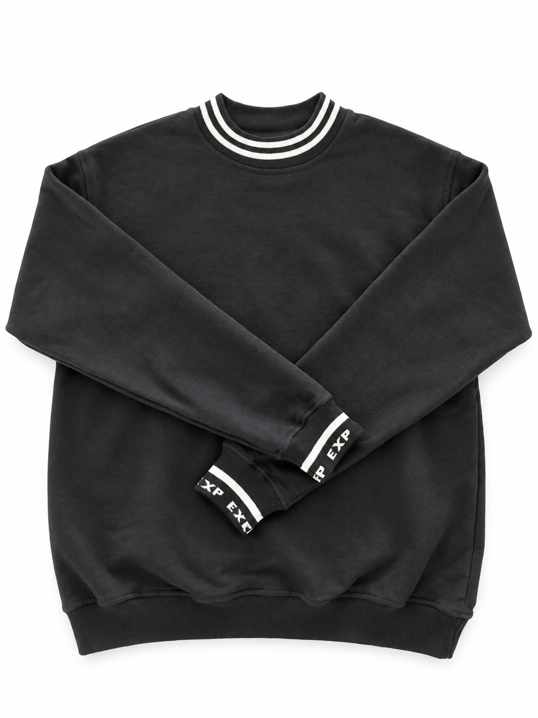 Charcoal crewneck with striped collar-13.png