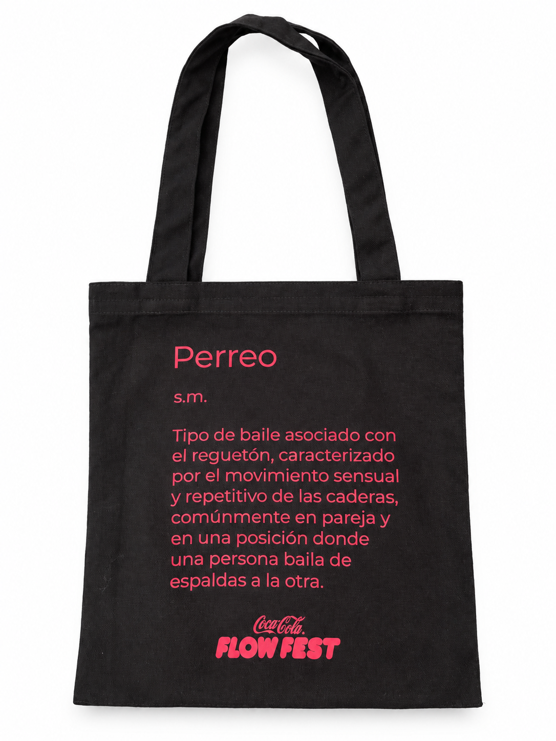 Black Perreo tote with Flow Fest logo-4.png