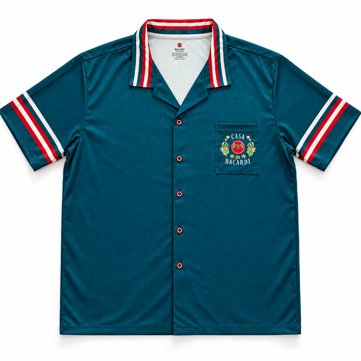 Deep teal Casa Bacardi striped shirt-5.png