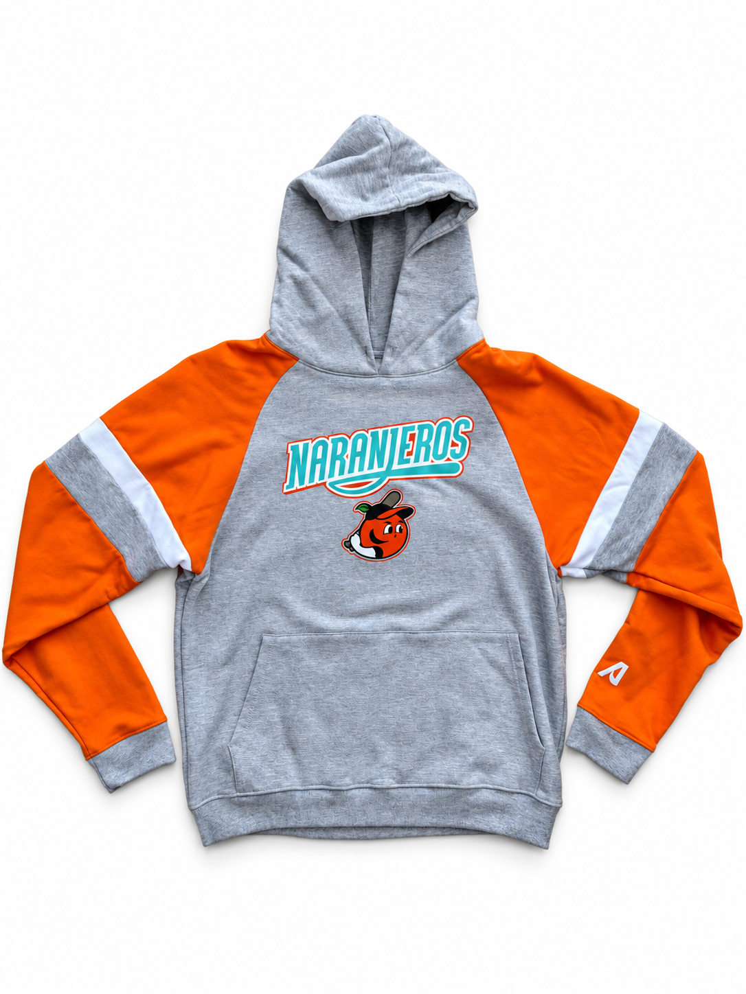 Naranjeros gray and orange raglan hoodie-6.png