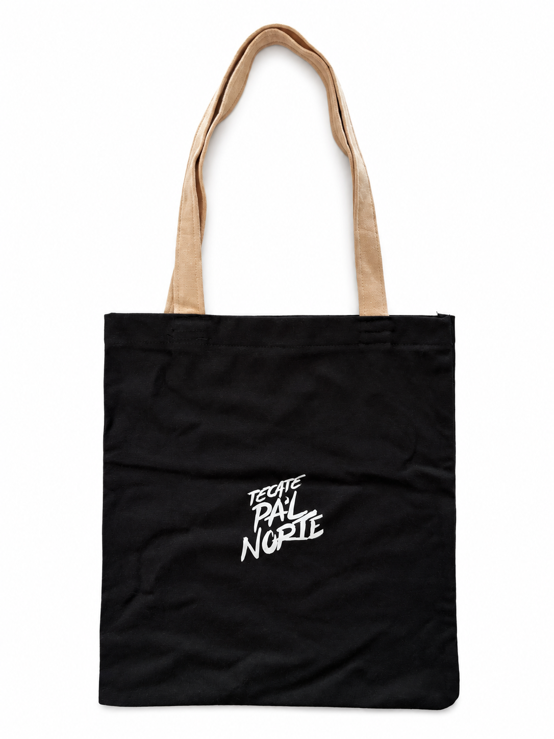 Black cotton tote with beige straps-15.png