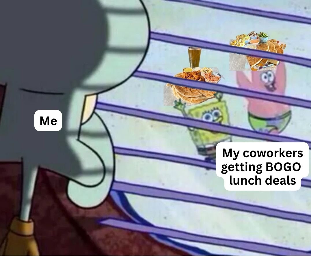 When it's your lunch break and you realize you forgot the whole menu at Chicken Spit is Buy One, Get One FREE!
.
Get BOGO on the entire menu, weekdays 11am-5pm, in-store only.
.
.
.
#chickenspit #chicken #rotisserie #trompo #ocala #ocalafl #ocalafood