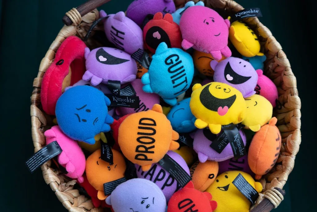 A bowl of Kimochi's characters can be used to explore setting emotional boundaries and are sometimes used in therapy for attachment issues.