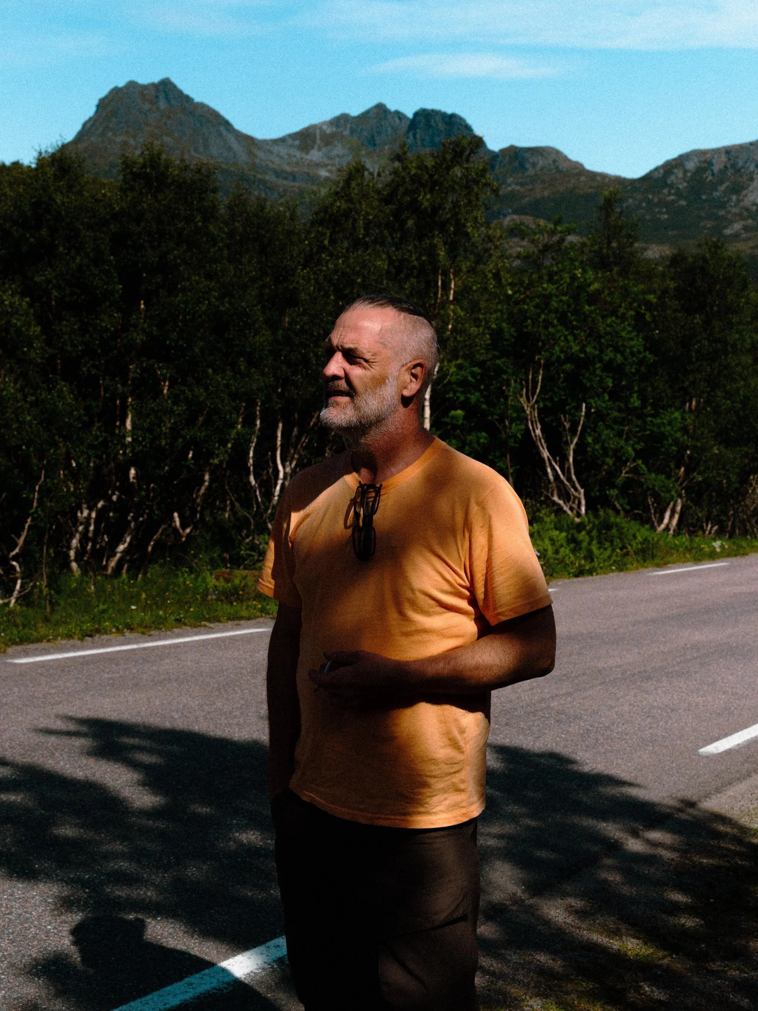 man, lofoten islands, travel, smoking