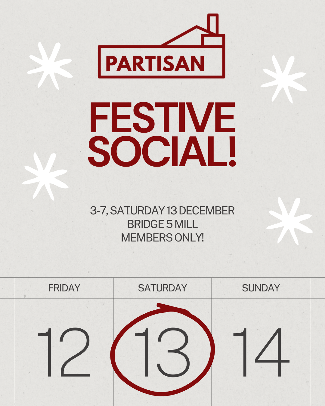 Partisan's Festive Social