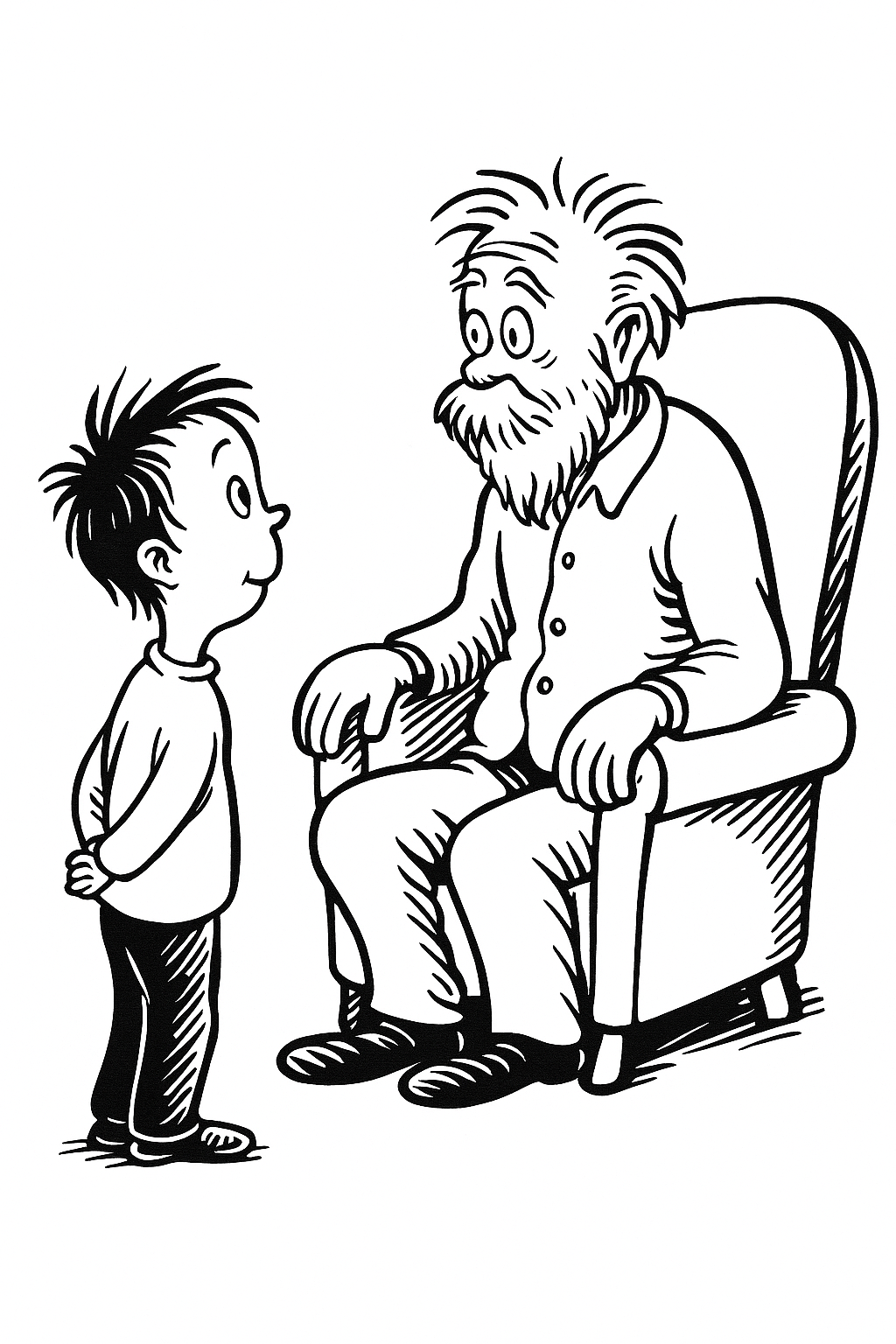 AI (pre-illustration) Graphic for a Grandchild asking if grandad ever had any petsndad
