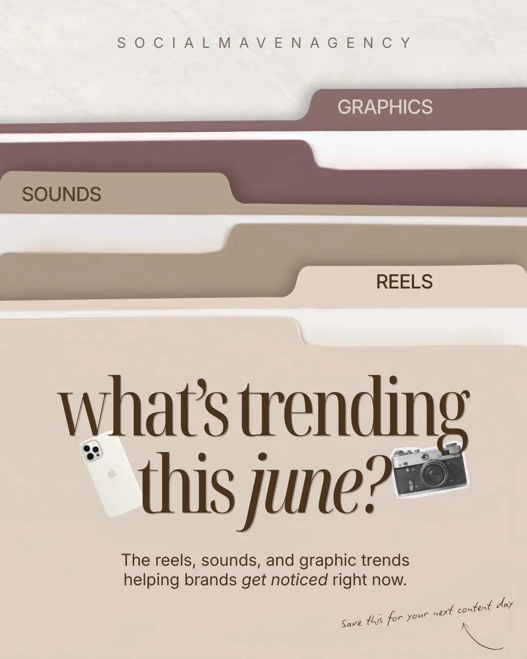 📁 FILE OPENED: JUNE TREND REPORT

Your monthly dose of content inspiration has arrived. ✨

Inside this folder: ✔ Trending reels ✔ Viral sounds ✔ Graphic inspiration ✔ Content ideas worth saving

Save this for later and thank us during your next cont