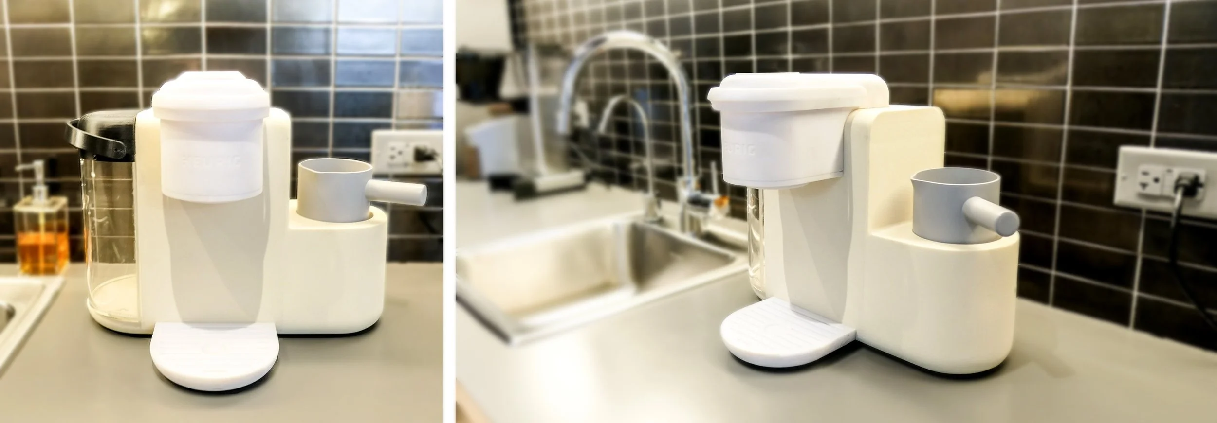 Early concept iterations evaluating form factor and system footprint with 3D printed mockups.