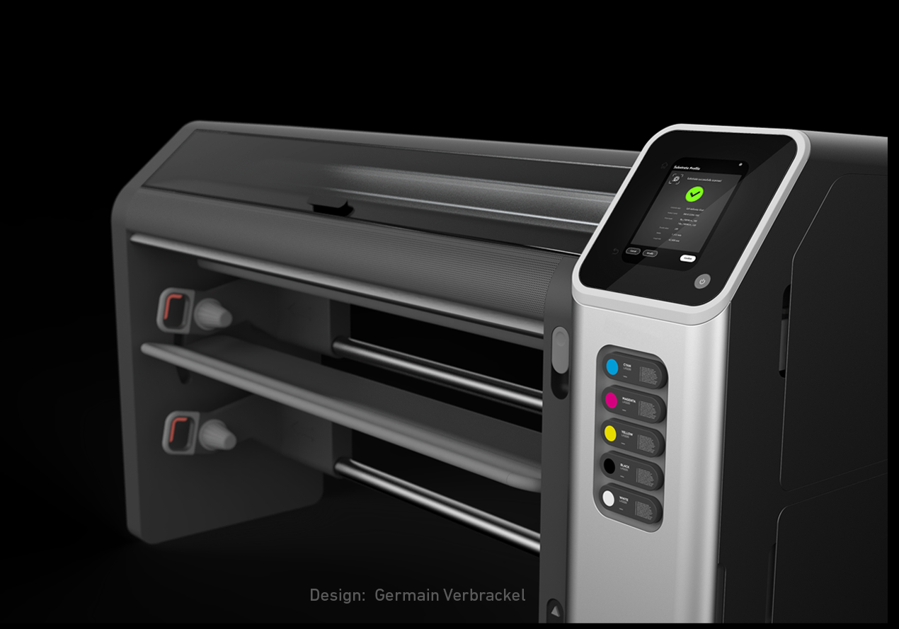 Wide-format printer portfolio concept developed to accelerate a new category launch, defining the North Star vision, system architecture, and Experiential Brand Language (XBL).