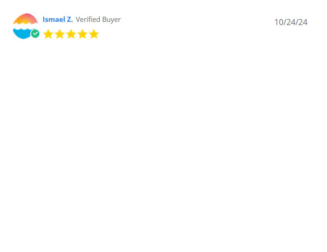 Online review from Ismael Z. with a five-star rating, date 10/24/24