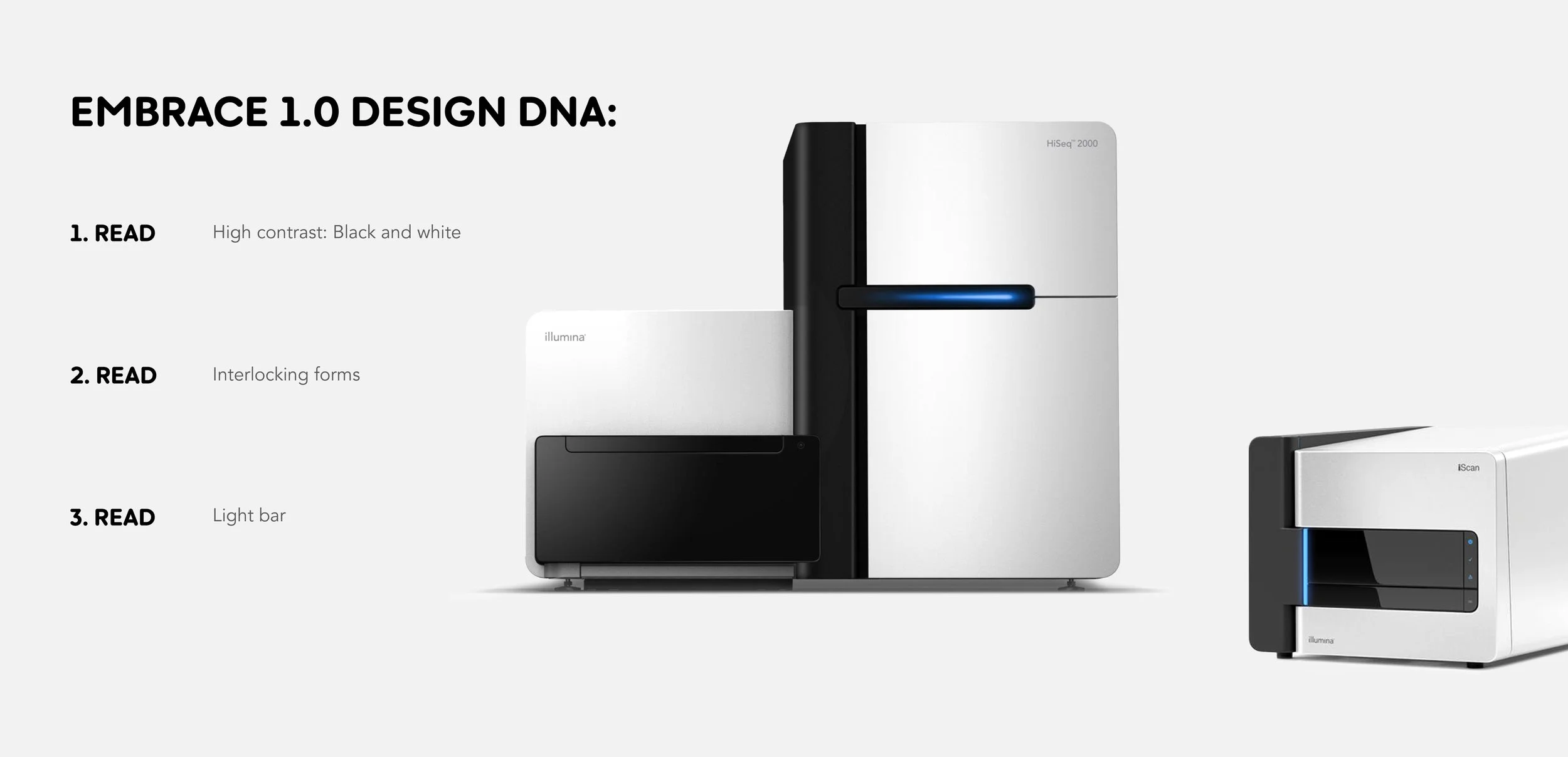 Illumina visual brand language, called EMRBACE language