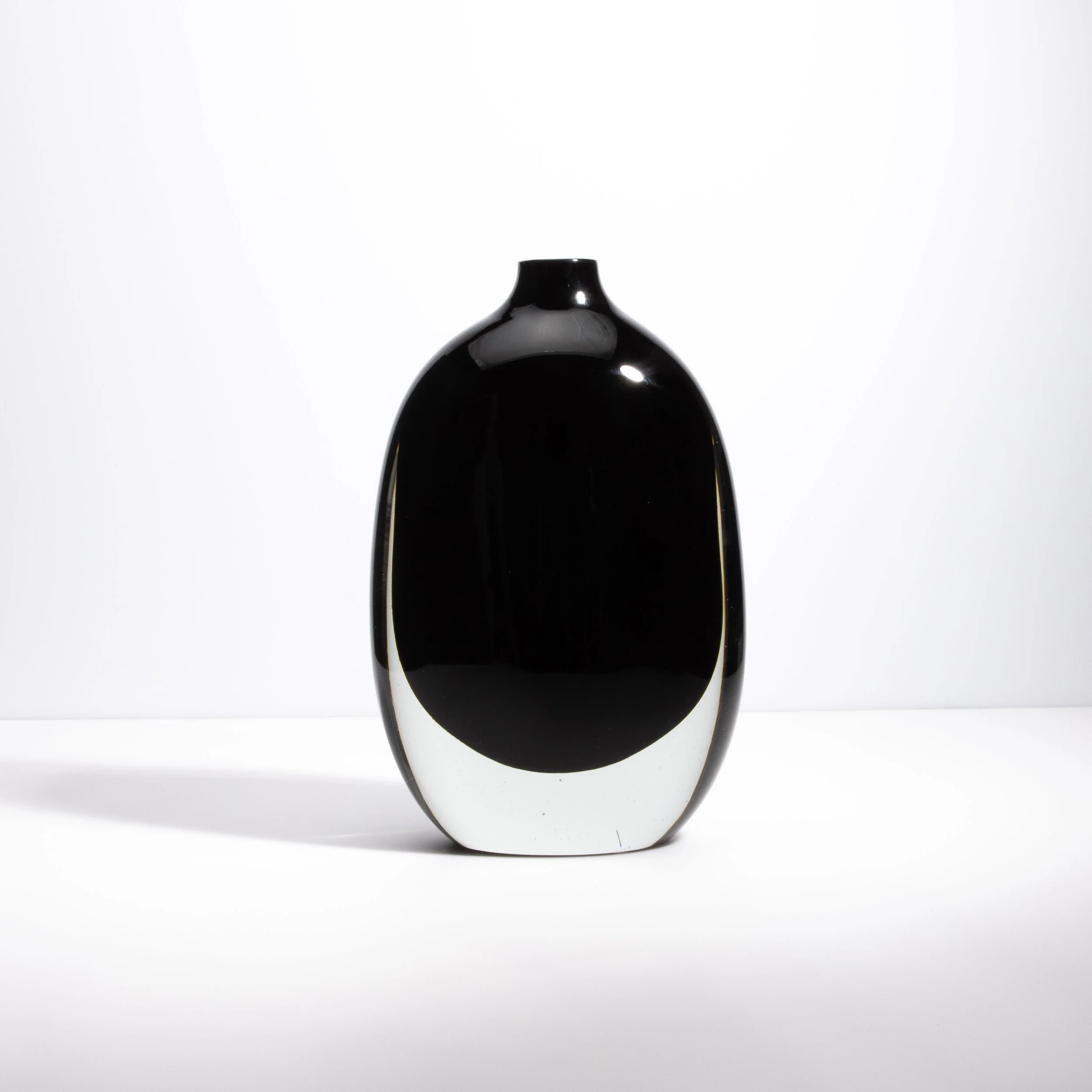 Murano Sommerso Vase in Onyx Black