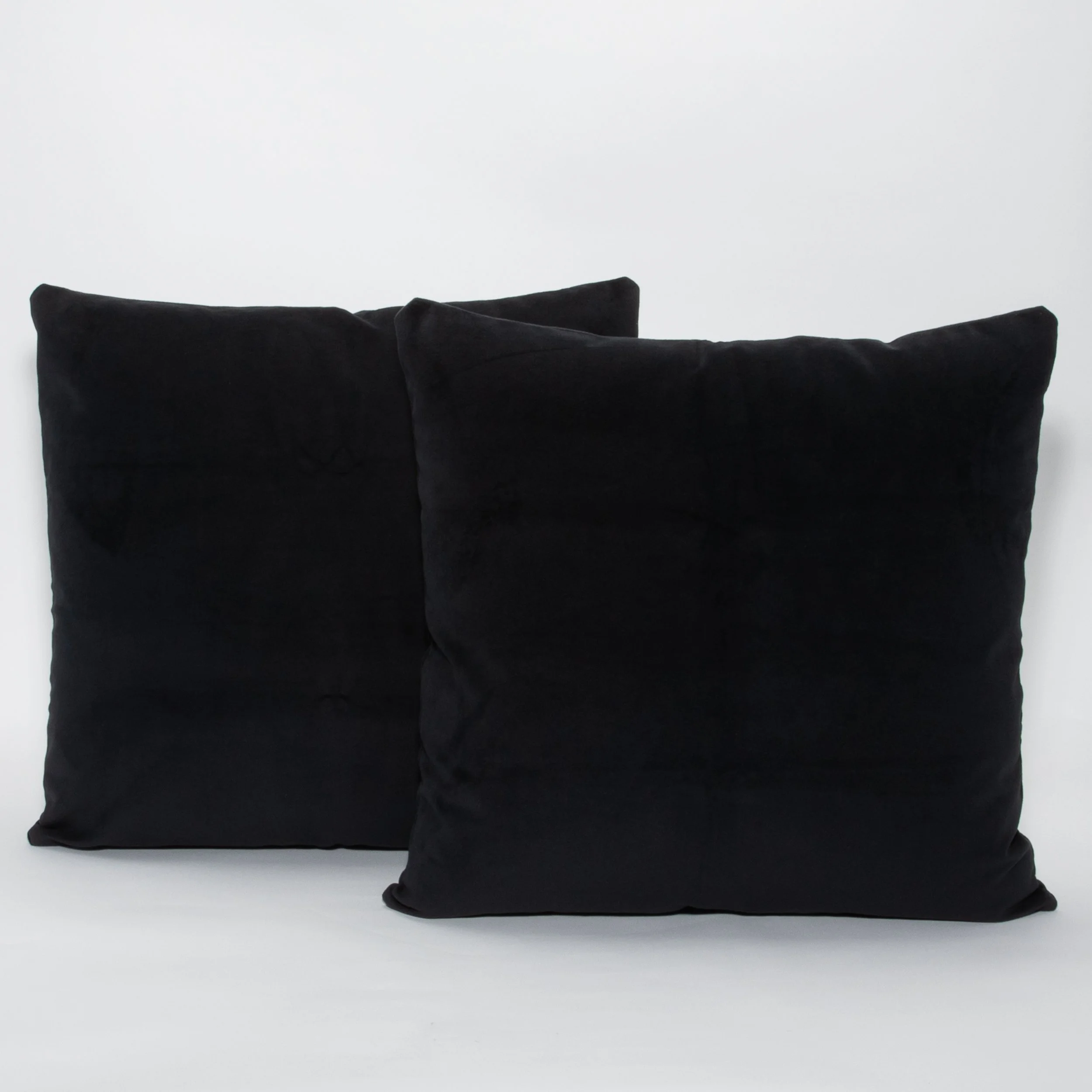 Pair of Black Velvet Pillows by MOGUL