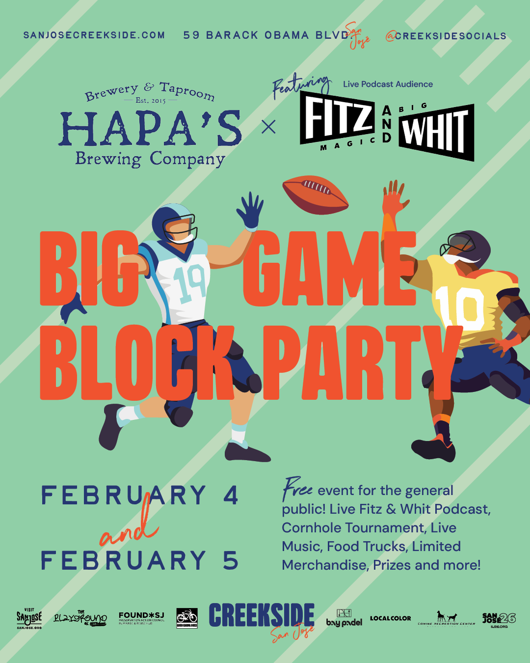 Big Game Block Party hosted by Hapa's Brewing Company
