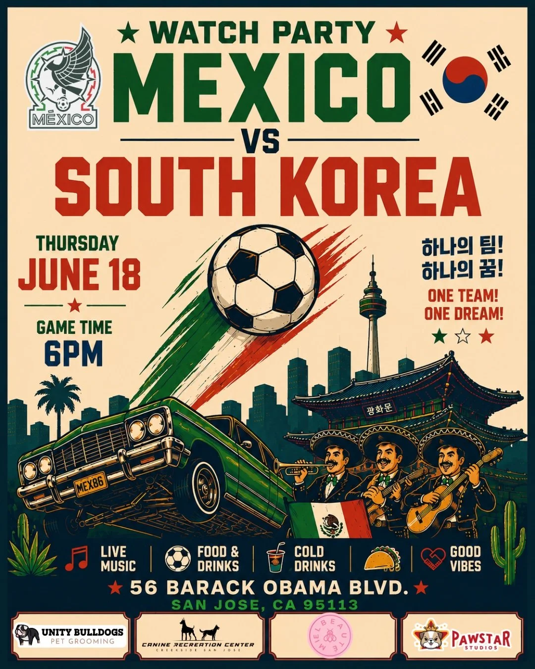 MEXICO VS SOUTH KOREA VIEWING PARTY AT RFRD CANINE RECREATION CENTER