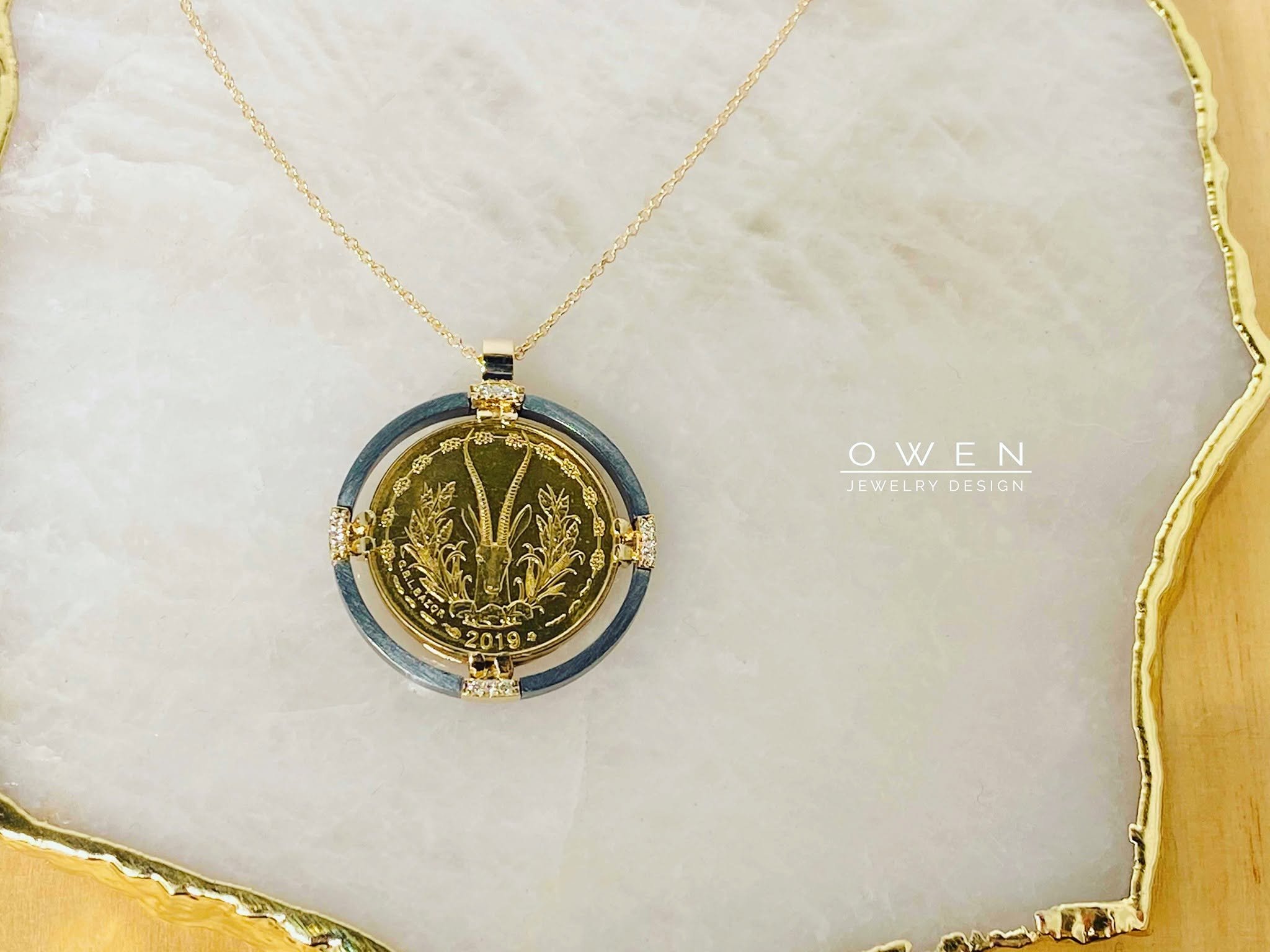 CUSTOM PENDANT MADE FROM GOLD COIN