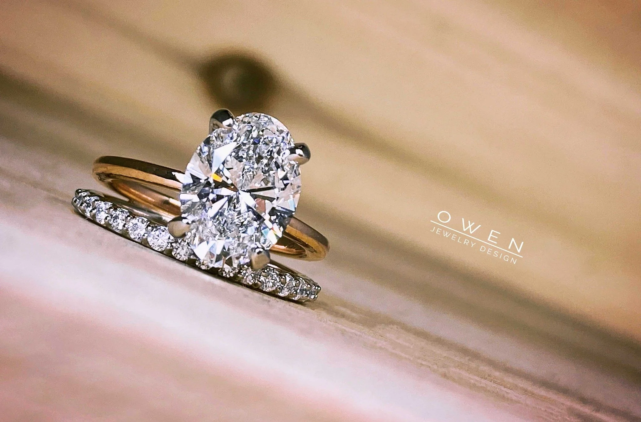 ROSE GOLD AND PLATINUM WEDDING SET