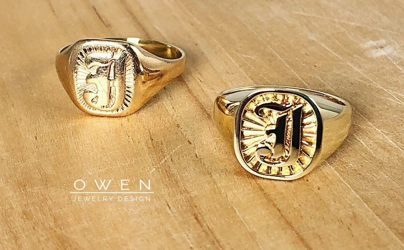 CUSTOM YELLOW GOLD FAMILY SIGNET RING