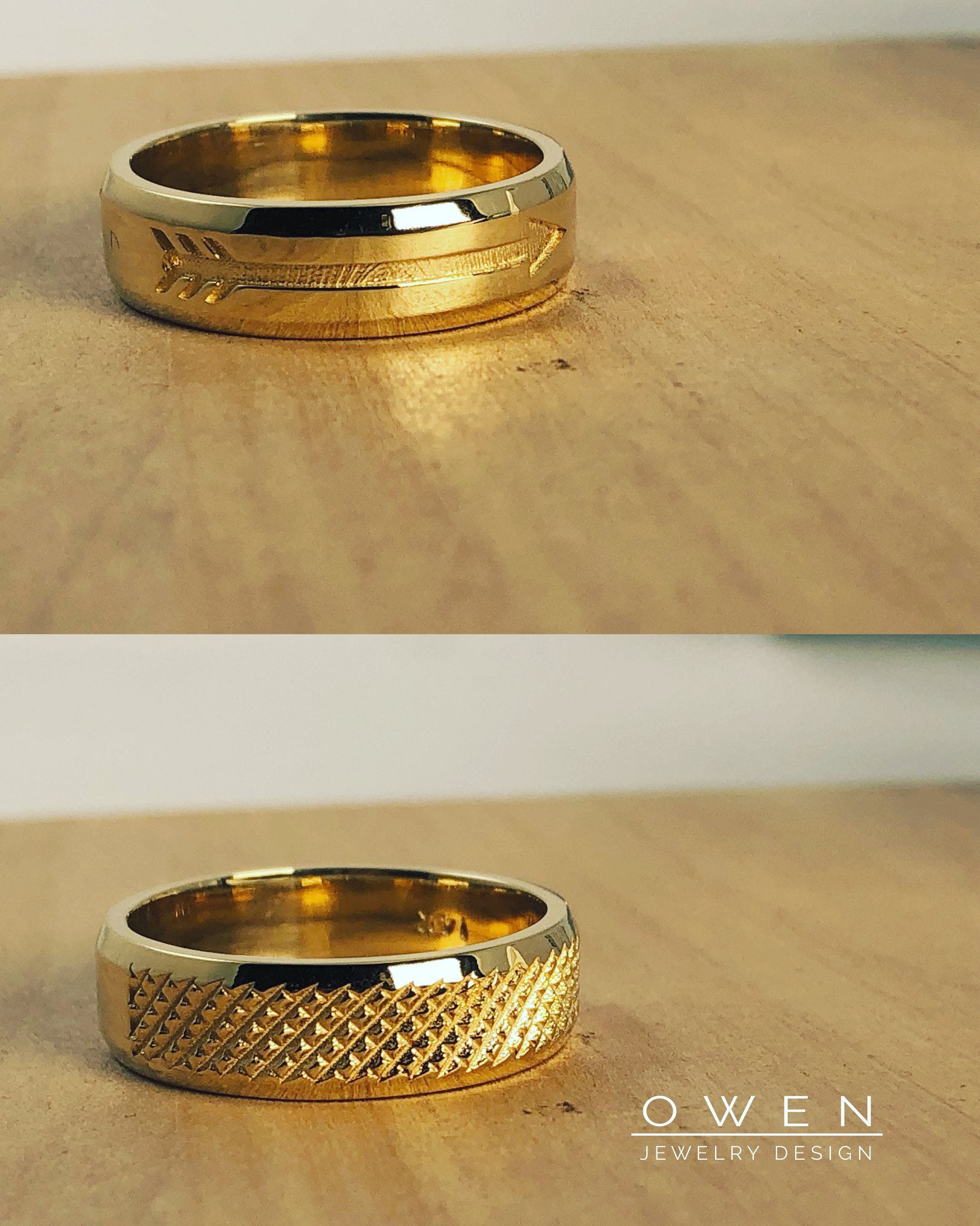 CUSTOM YELLOW GOLD WEDDING BANDS