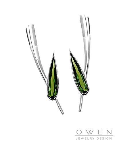 CUSTOM WHITE GOLD EARRINGS WITH BRAZILIAN GEEN TOURMALINE.jpg