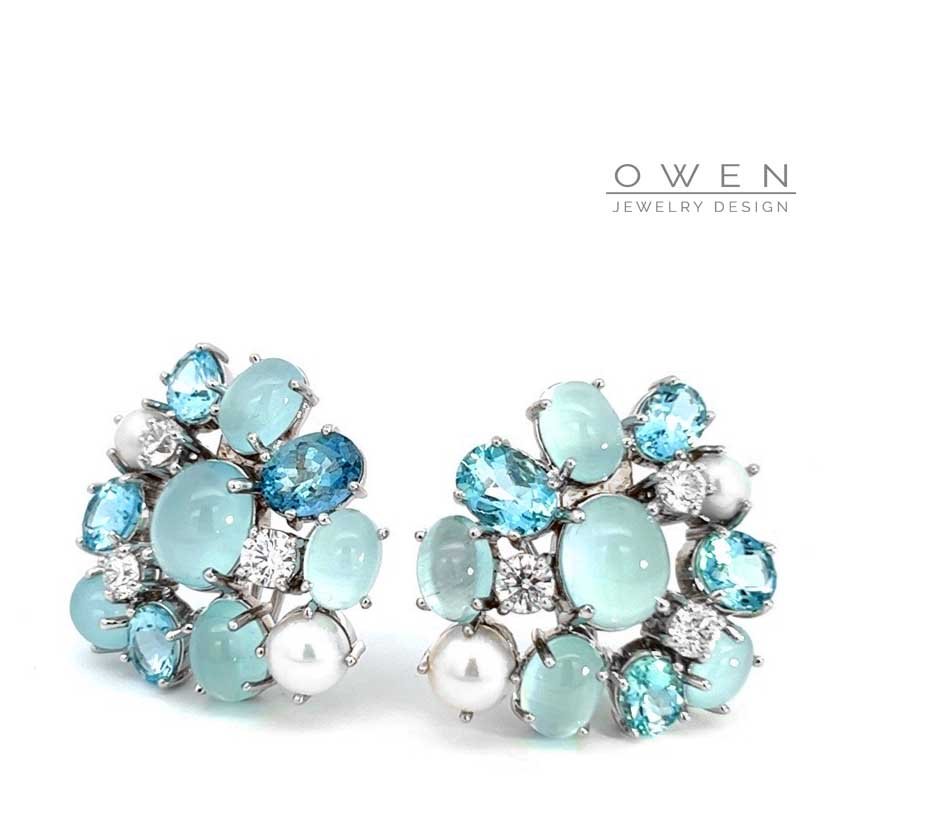 CUSTOM WHITE GOLD EARRINGS WITH AQUAMARINE, DIAMONDS, AND PEARLS.jpg