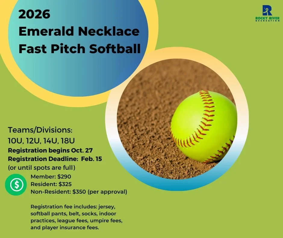 Registration Now Open!
2026 Emerald Necklace Fast Pitch Softball
Get ready for another exciting season on the field!
✅ Teams/Divisions: 10U, 12U, 14U, 18U
✅ Great coaching, teamwork, and fun
✅ Register early to secure your spot!
Register at www.roc