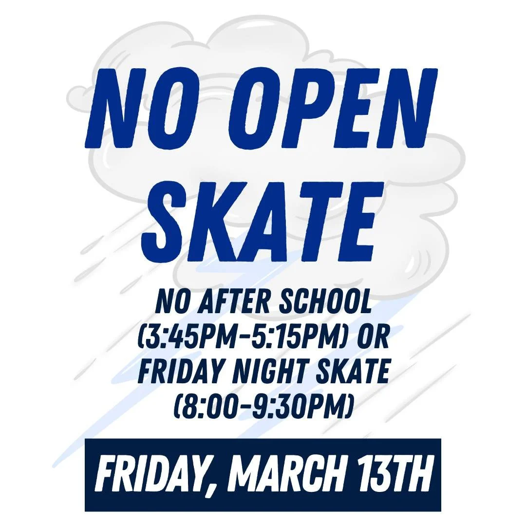 Due to a power outage at Hamilton Ice Arena, there will be no After School Skate or Friday Night Skate today, Friday, March 13th. The entire building will remain closed this evening. 

Thank you for your understanding!