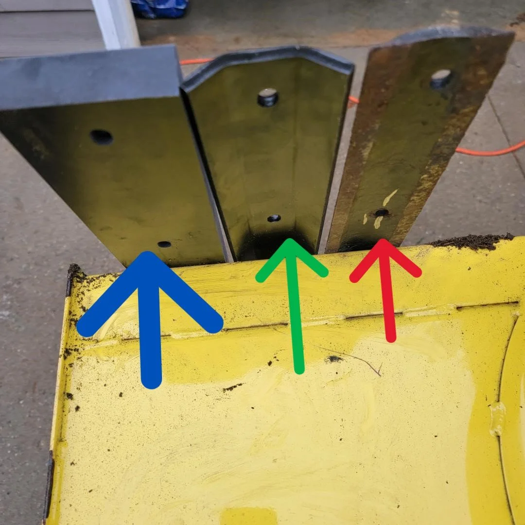 42" Deere Snowblower, Model 20, 30, 40. M142882 Wear Bar, M135188 Shoes