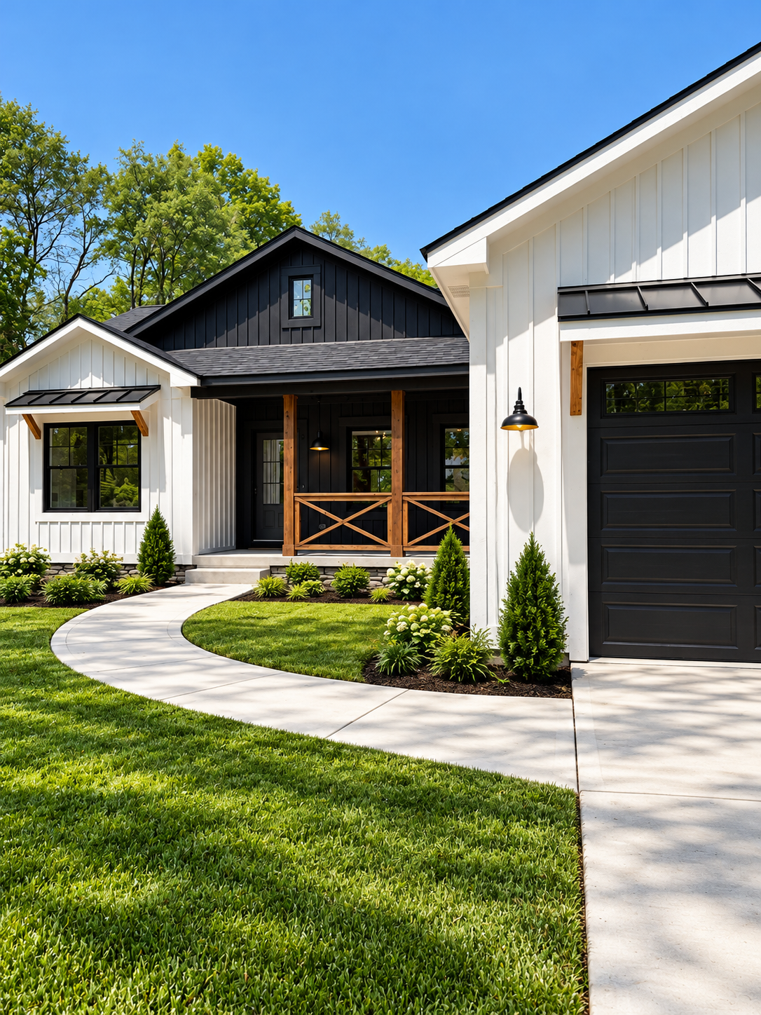 Modern Farmhouse with Curved Walkway.png