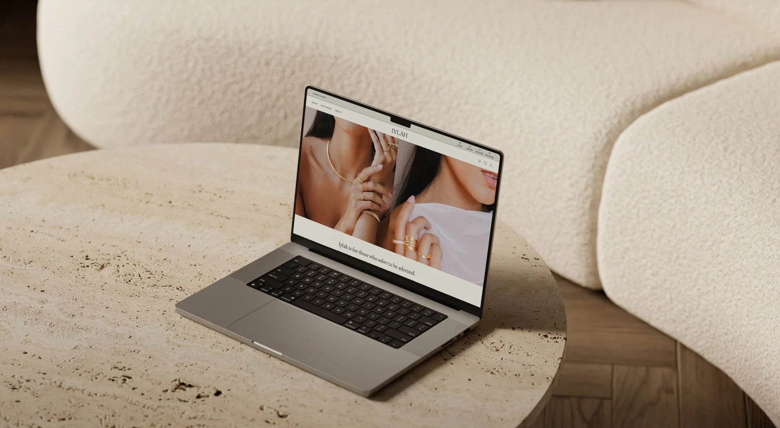 Computer with luxury salon website design ideas​.
