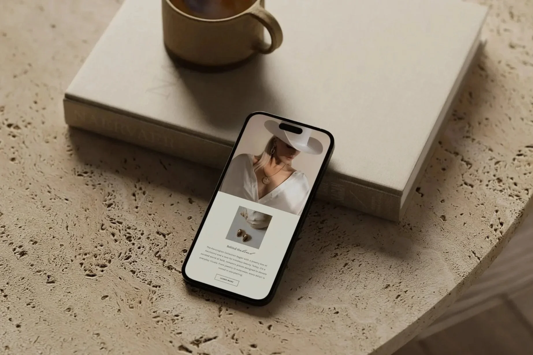 Brand and web designers in Los Angeles area, showing off mobile website for beauty business