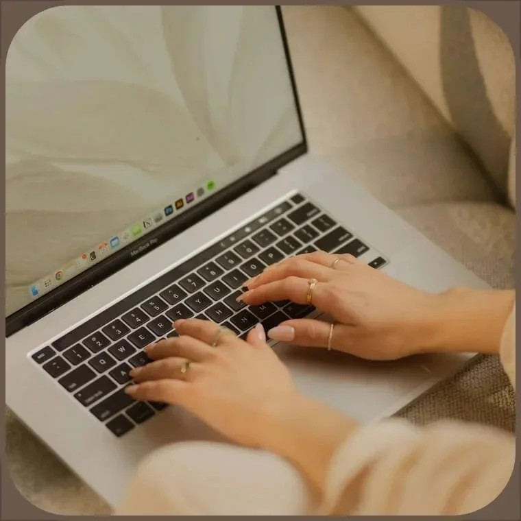 Laptop showing branding and design services