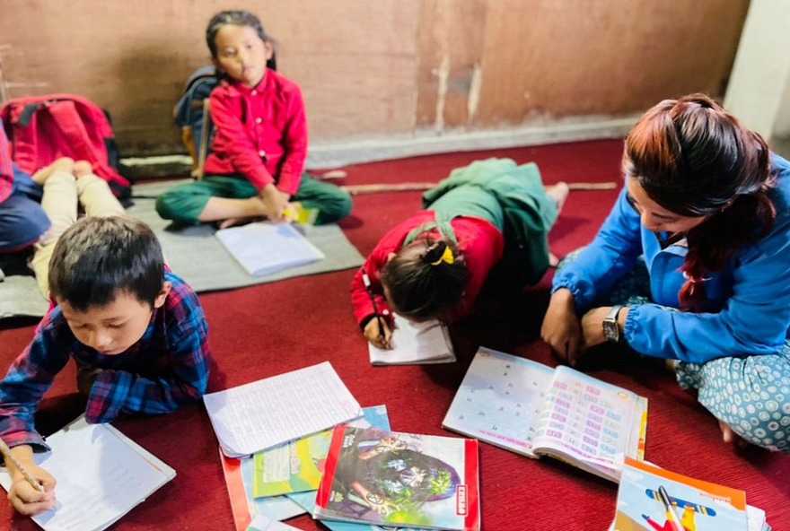 Children at a Learning Space – copyright CarNetNepal