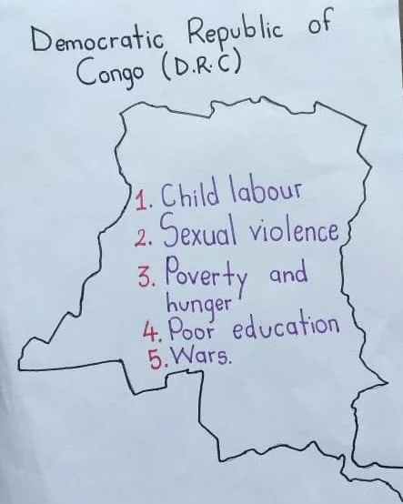A map of prayer needs for DRC from CRANE, Uganda