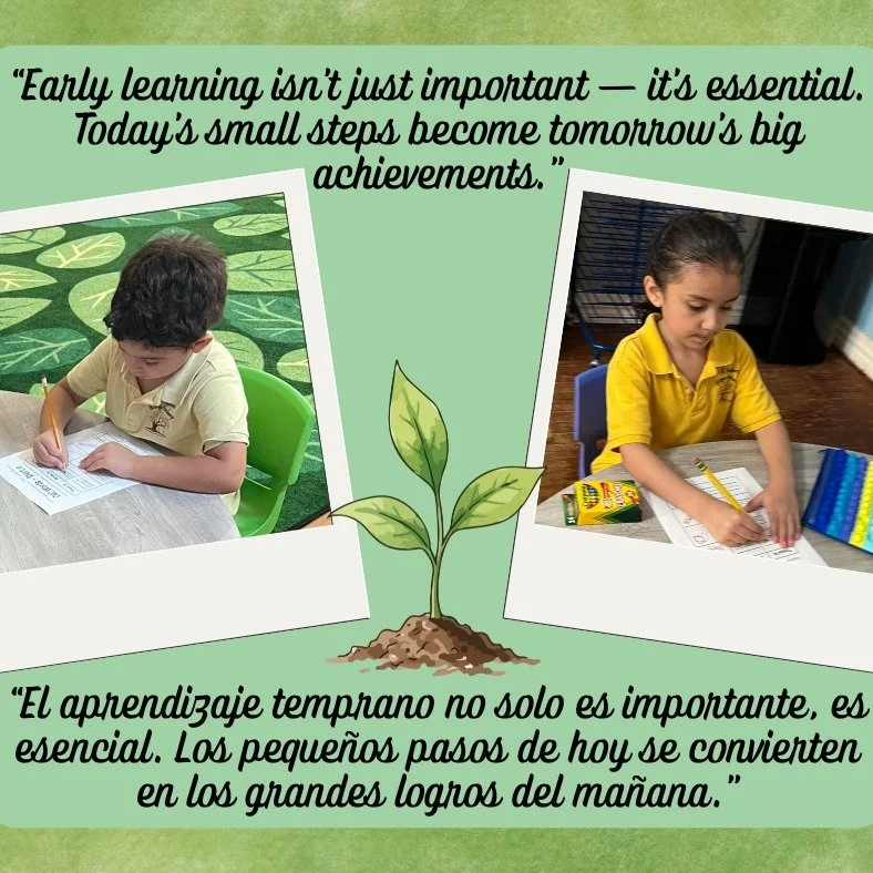 🧠 &ldquo;Early learning isn&rsquo;t just important &mdash; it&rsquo;s essential. Today&rsquo;s small steps become tomorrow&rsquo;s big achievements.&rdquo;
&ldquo;El aprendizaje temprano no solo es importante, es esencial. Los peque&ntilde;os pasos 