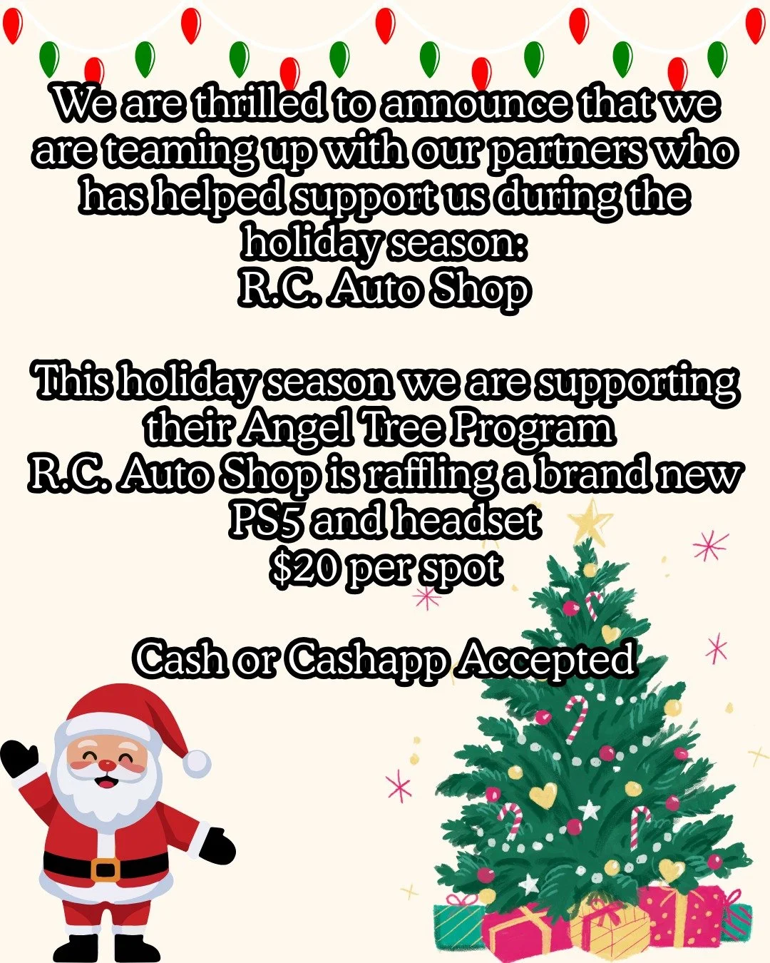 We believe every child deserves a magical Christmas morning. By participating in this raffle, your not just getting a chance to win a fantastic prize but you are directly helping fulfill several Angel Tree wishes.