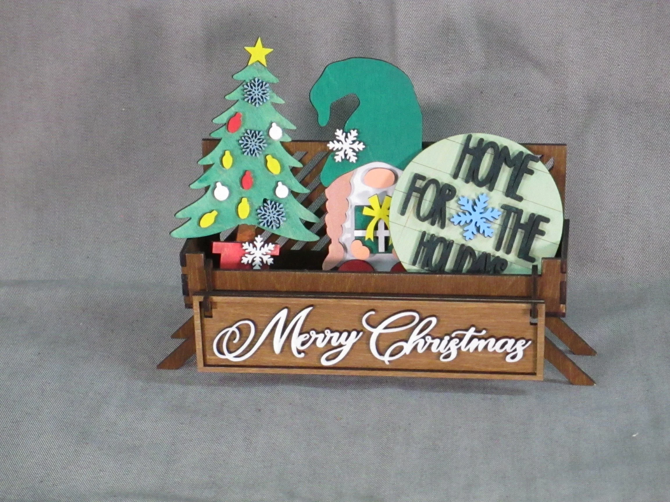Handcrafted Christmas Tabletop Centerpiece