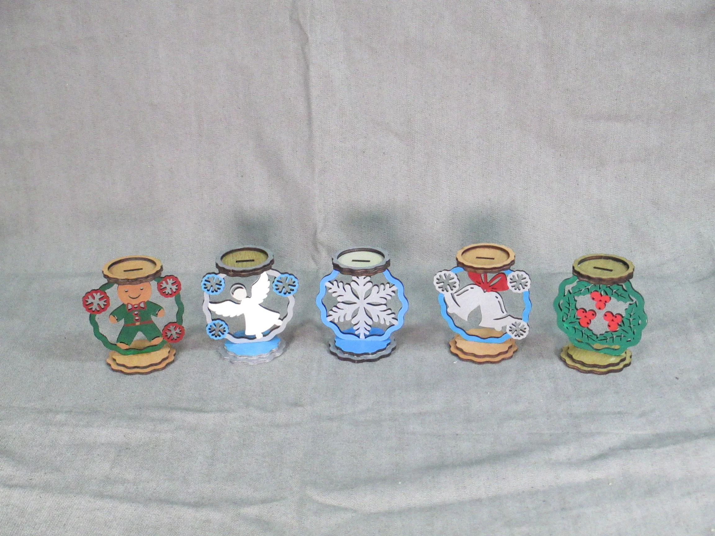 Whimsical Tea Light Candle Sticks - Holiday Collection