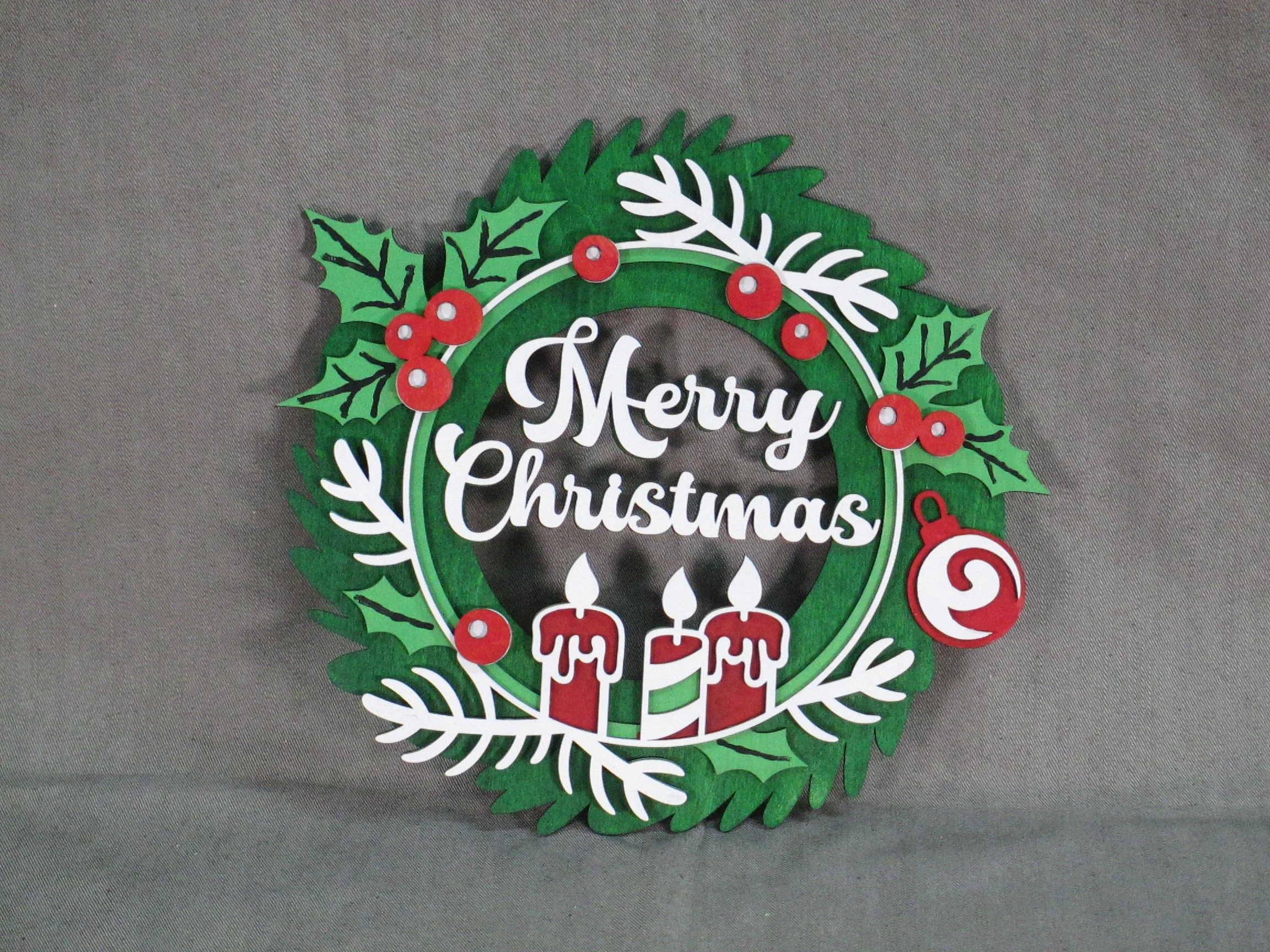 Festive Merry Christmas Layered Wreath