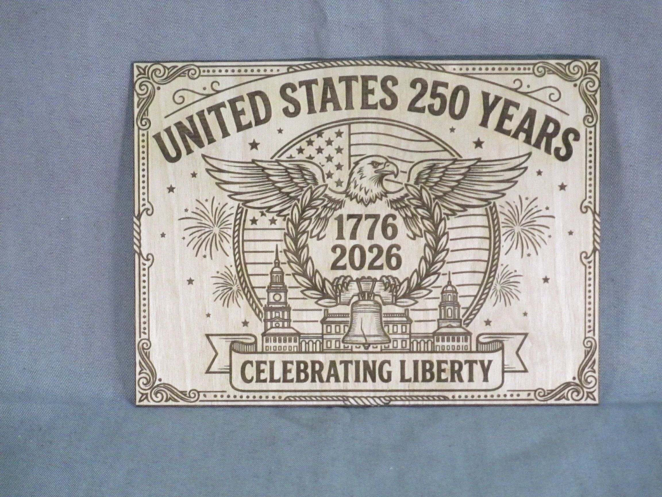 United States 250th Anniversary Engraved Plaque