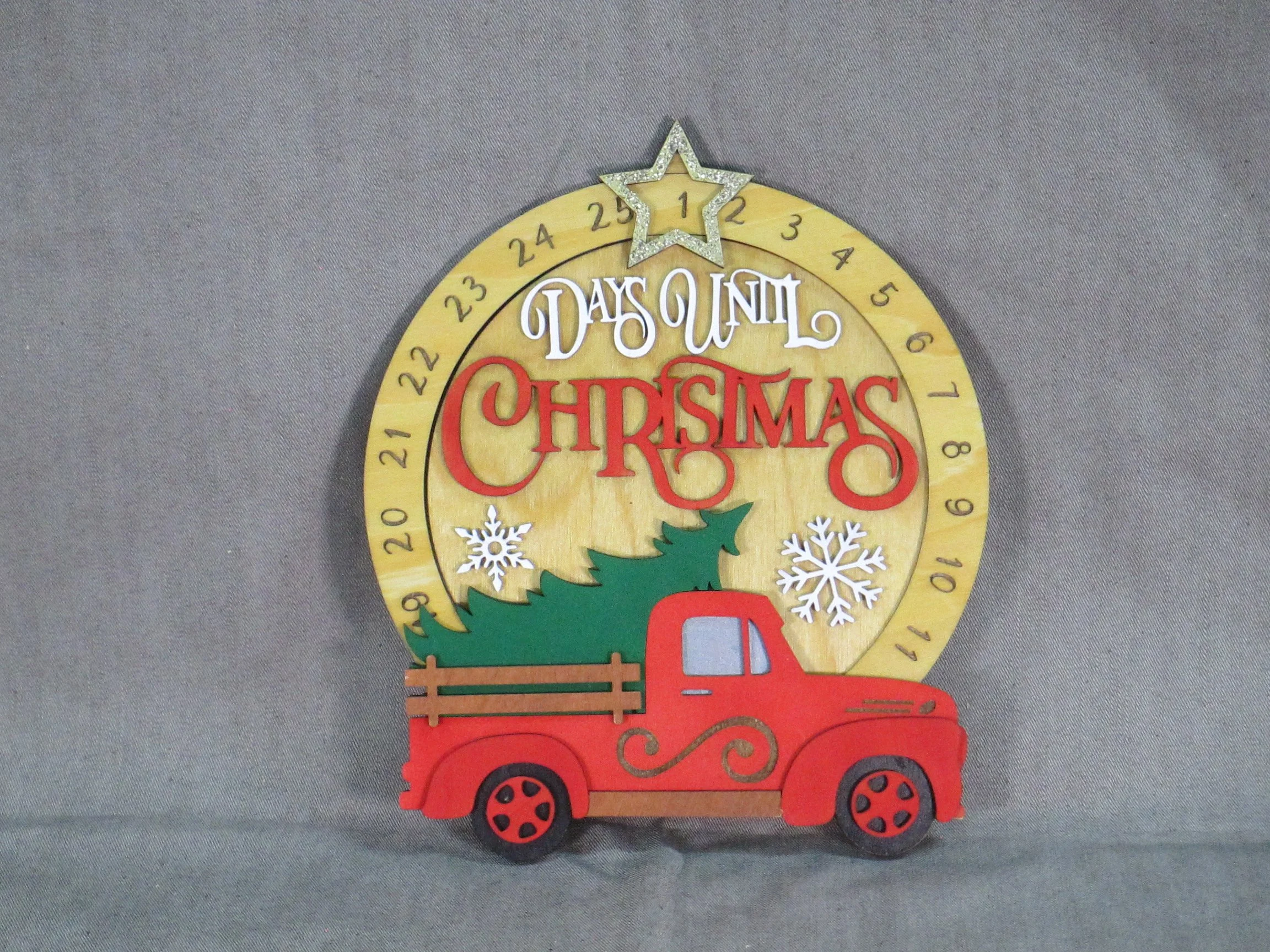 Red Pickup Truck Christmas Countdown Calendar