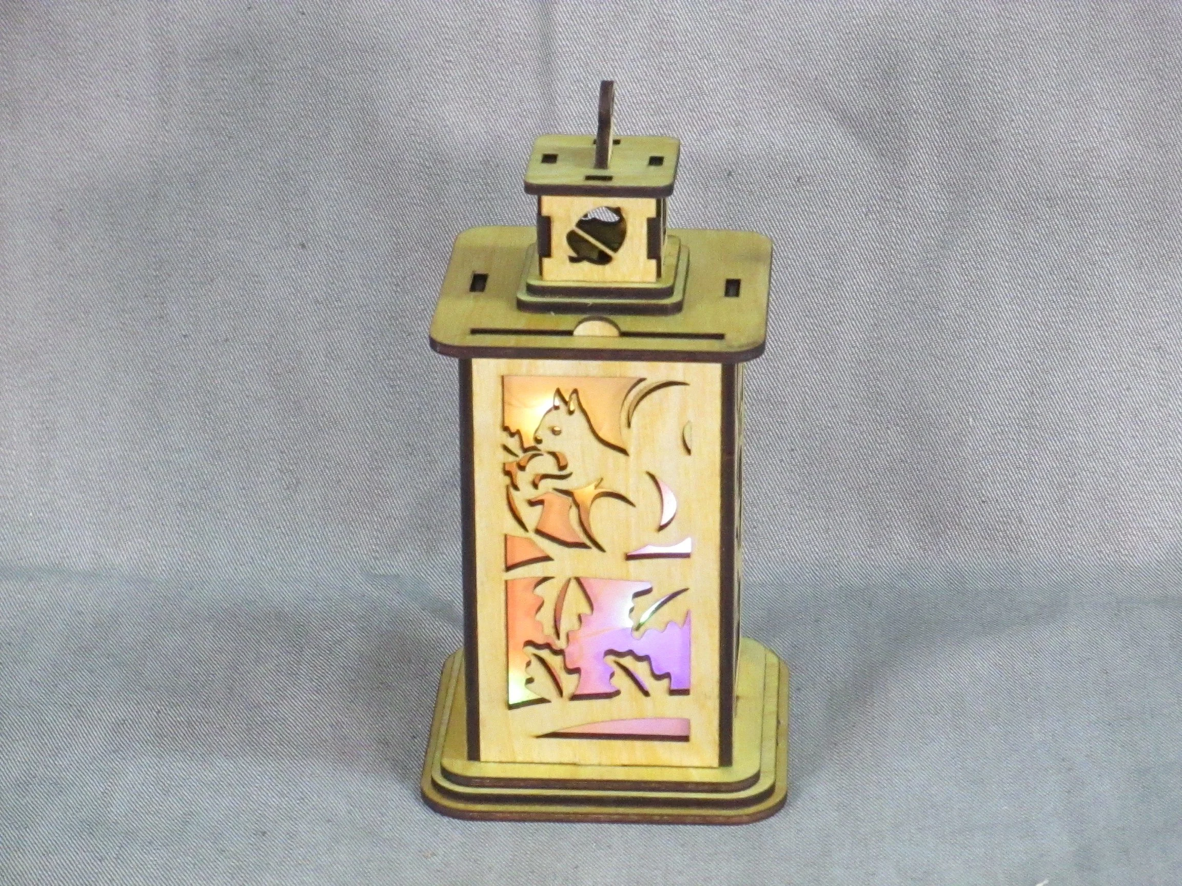 Autumn Scene Lantern with LED Lights