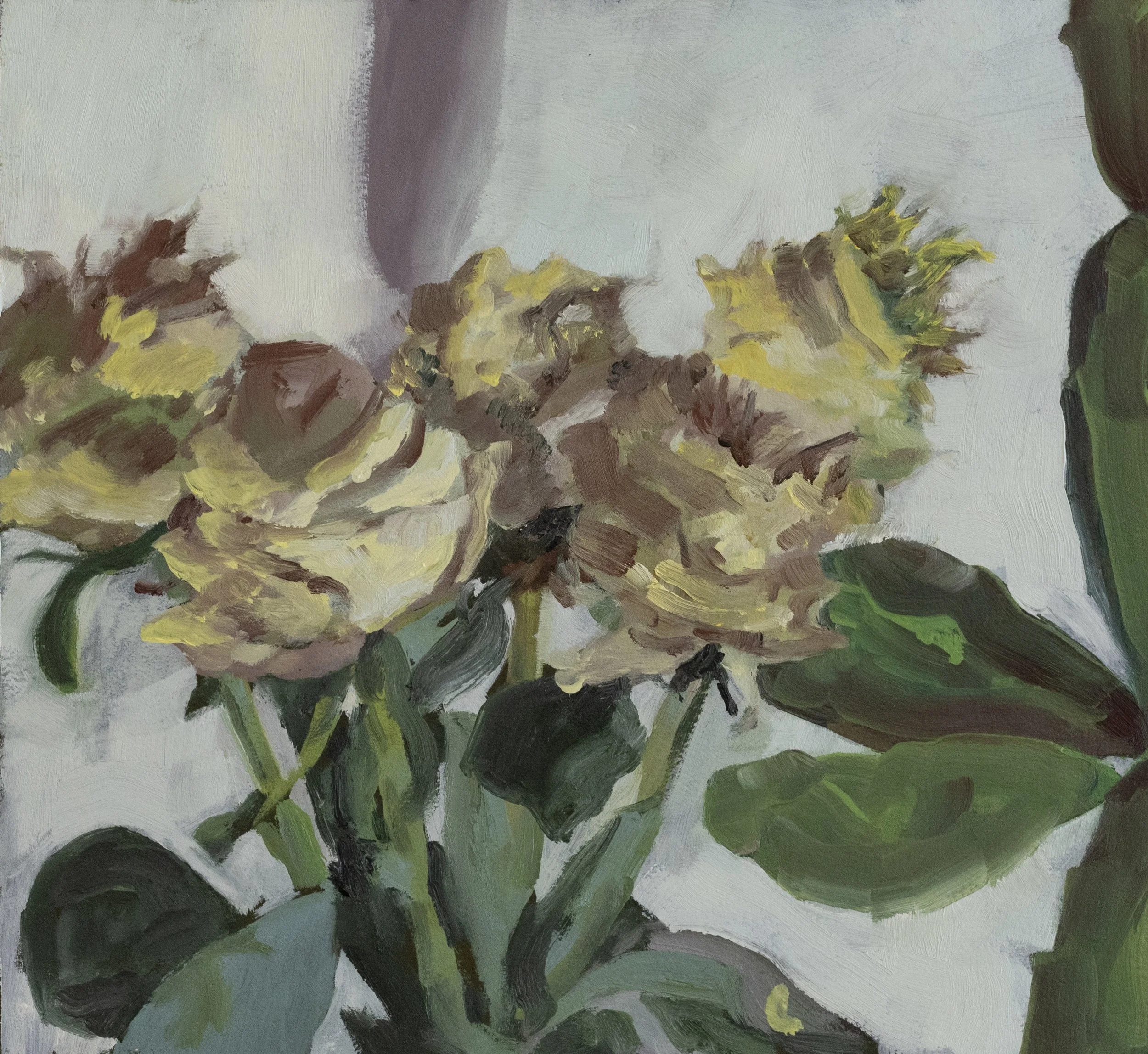   Roses     
 Oil on Paper on Wood   10" x 11", 2023